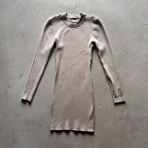 kith cream ribbed knit dress